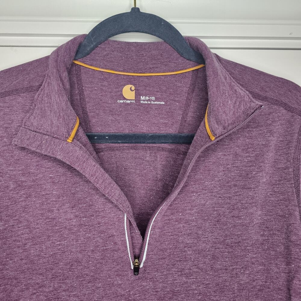 Carhartt Women’s Force 1/4 Zip Lightweight Pullover Purple Medium 8/10 Thumb